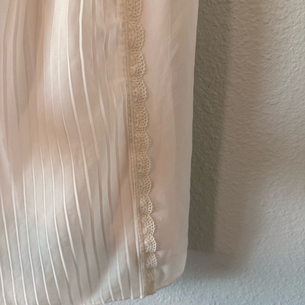 Vintage In Bloom Light Pink Cream Butterfly Lace Nightgown Women's Size Large - Picture 3 of 6
